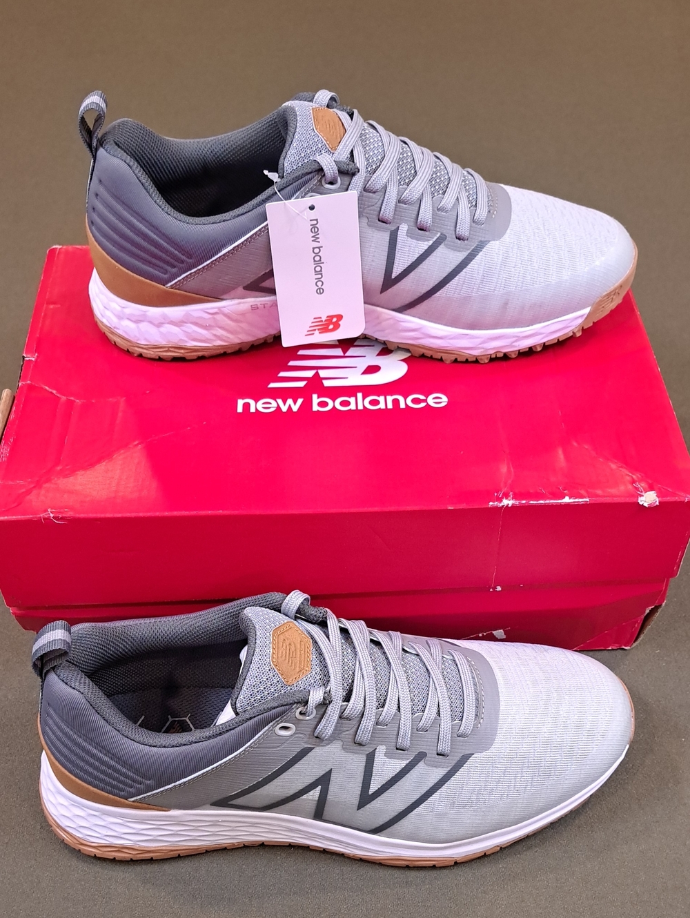 New Balance Fresh Foam Contend V2 Golf Shoe - Color: Grey/Charcoal - Size: 10.5